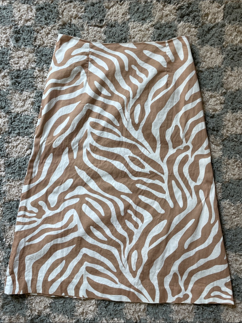 HORSES ATELIER Tan and White Zebra Print Women's Skirt